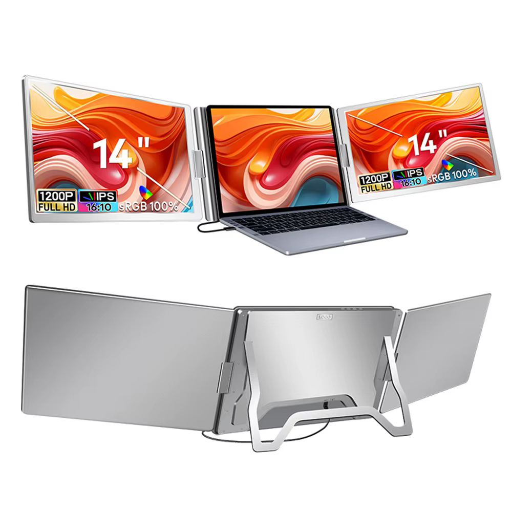 Écran double 14" à 16" Moniteur multiple étendu Sous-écran pour ordinateur portable Triple extension