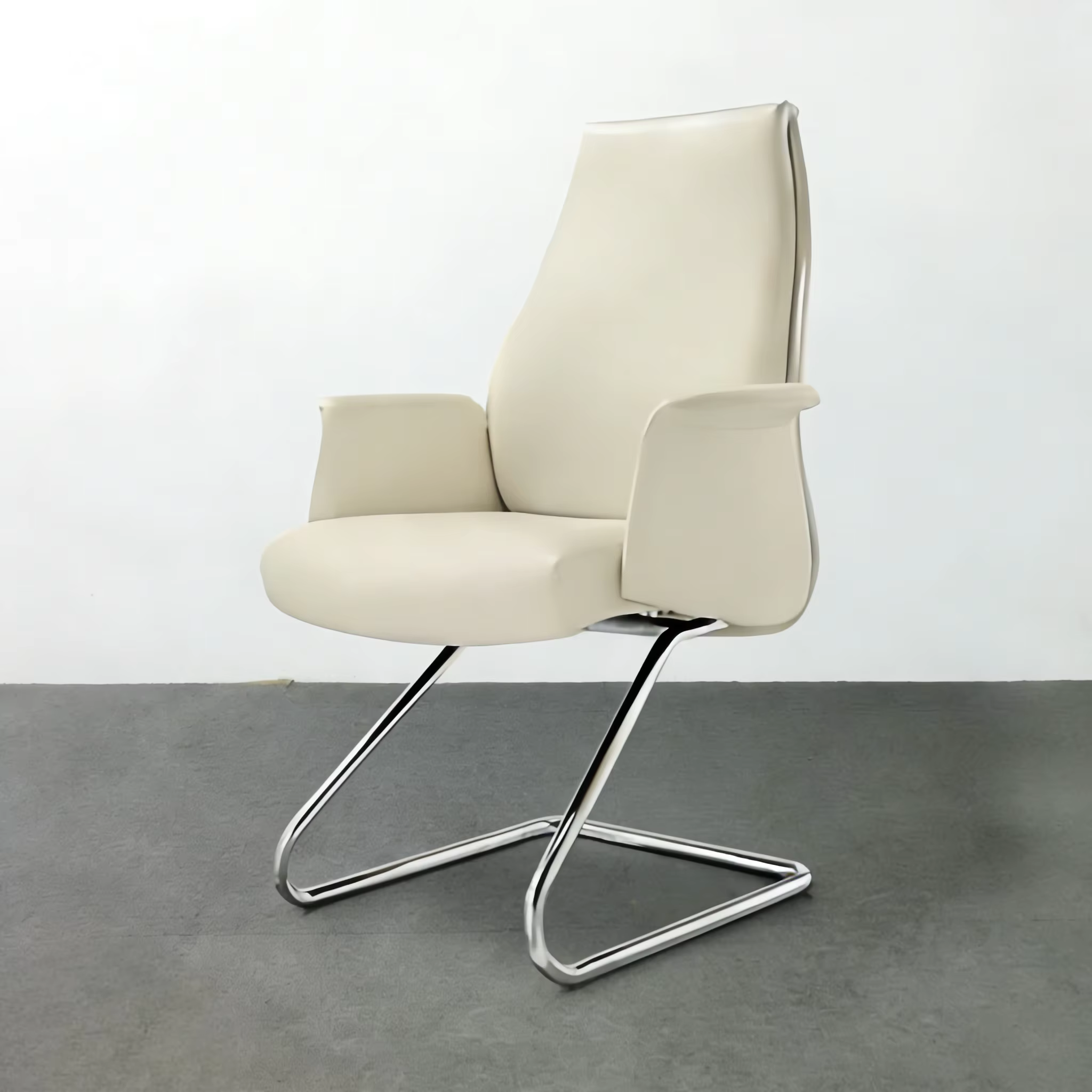 Chaise de bureau ergonomique blanche avec roulettes et support lombaire, pour adultes, usage commerc