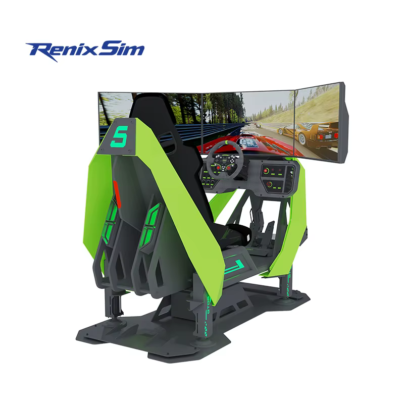 Centre de simulation de course à trois écrans avec retour de force G, cockpit de divertissement e-sp