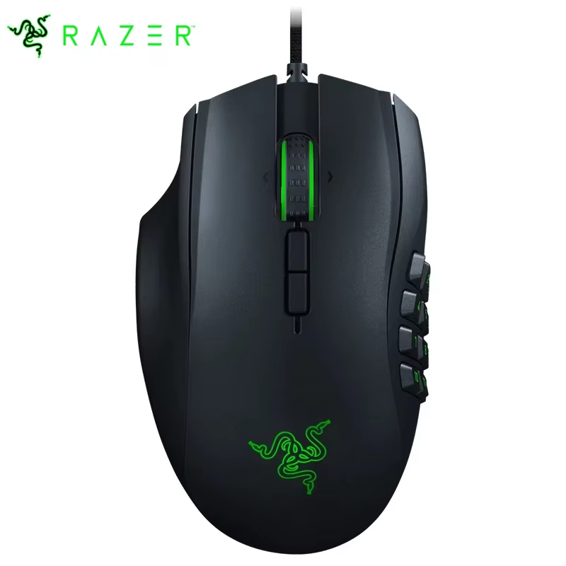 Souris de jeu filaire Razer Naga édition gaucher, souris ergonomique MMO, interrupteurs mécaniques,