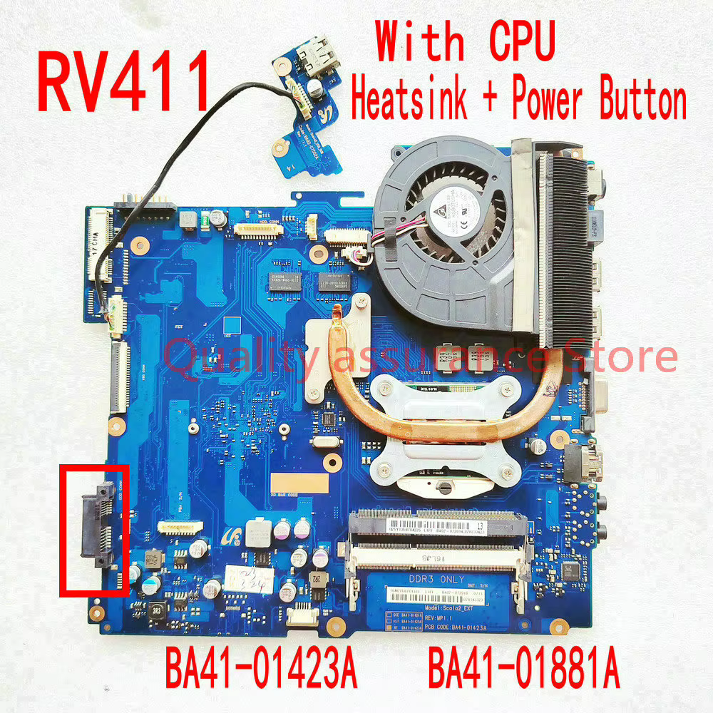 Carte mère pour ordinateur portable Samsung NP-RV411 RV411, BA41-01423A BA41-01881A, carte principal