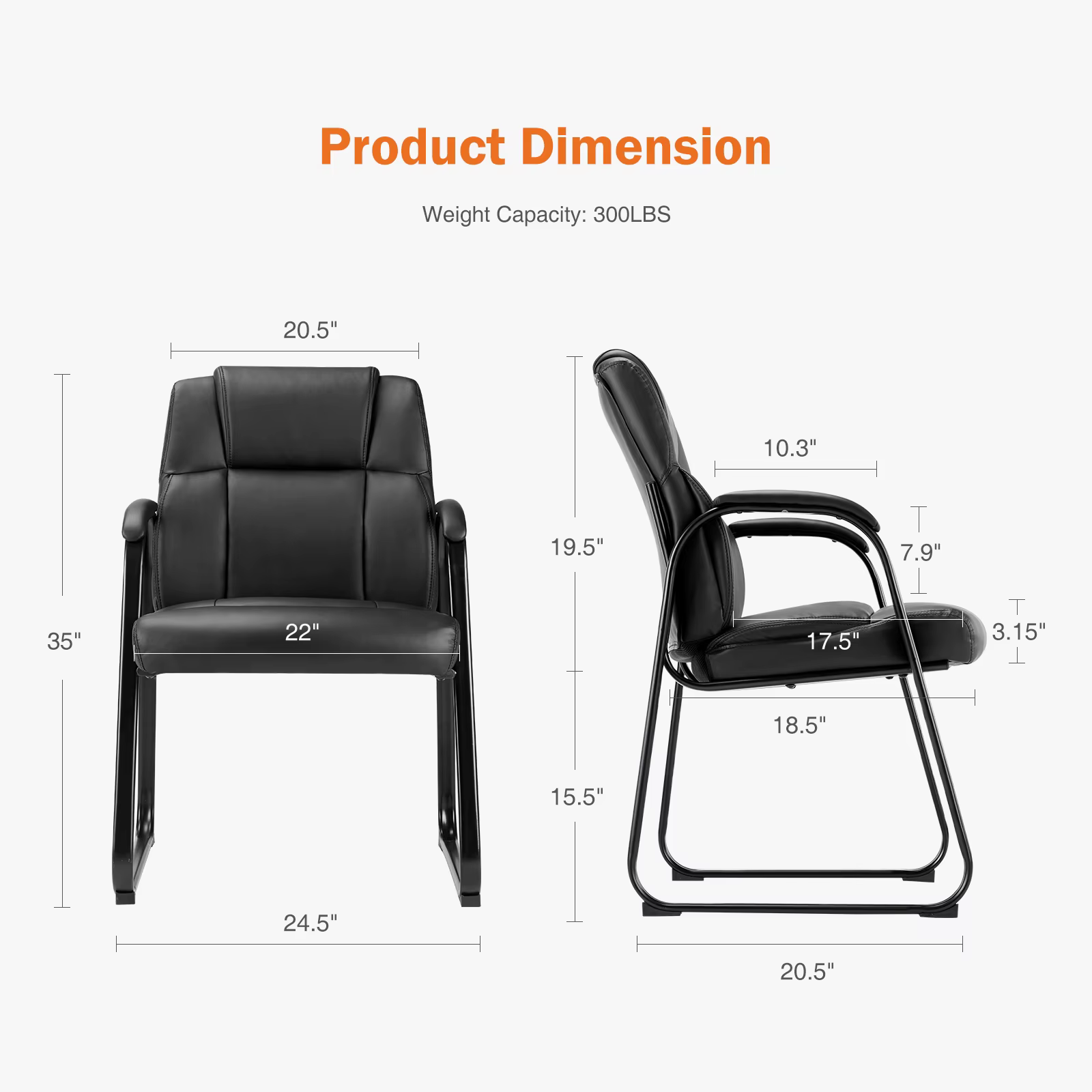 JHK dossier rembourré ergonomique salon chaise de jeu étanche en cuir PU siège de salle d'attente ép