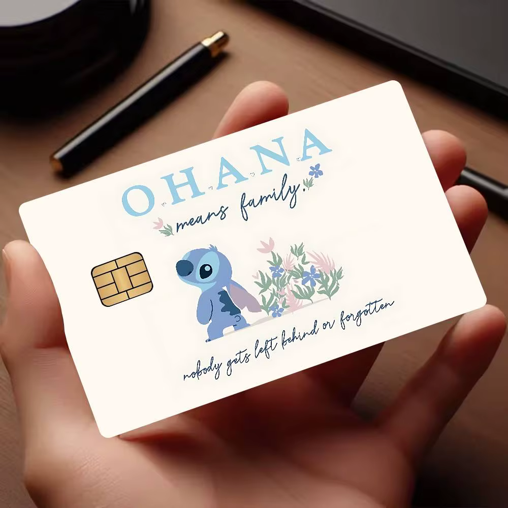 Autocollants mignons pour cartes de crédit S-Stitchs, pour cartes bancaires VISA, cartes de transpor