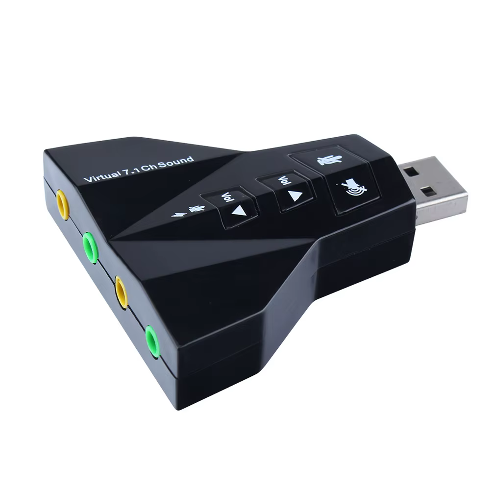 Carte son USB virtuelle externe 7 en 1, canal, adaptateur Audio 3D, double Microphone, double Interf