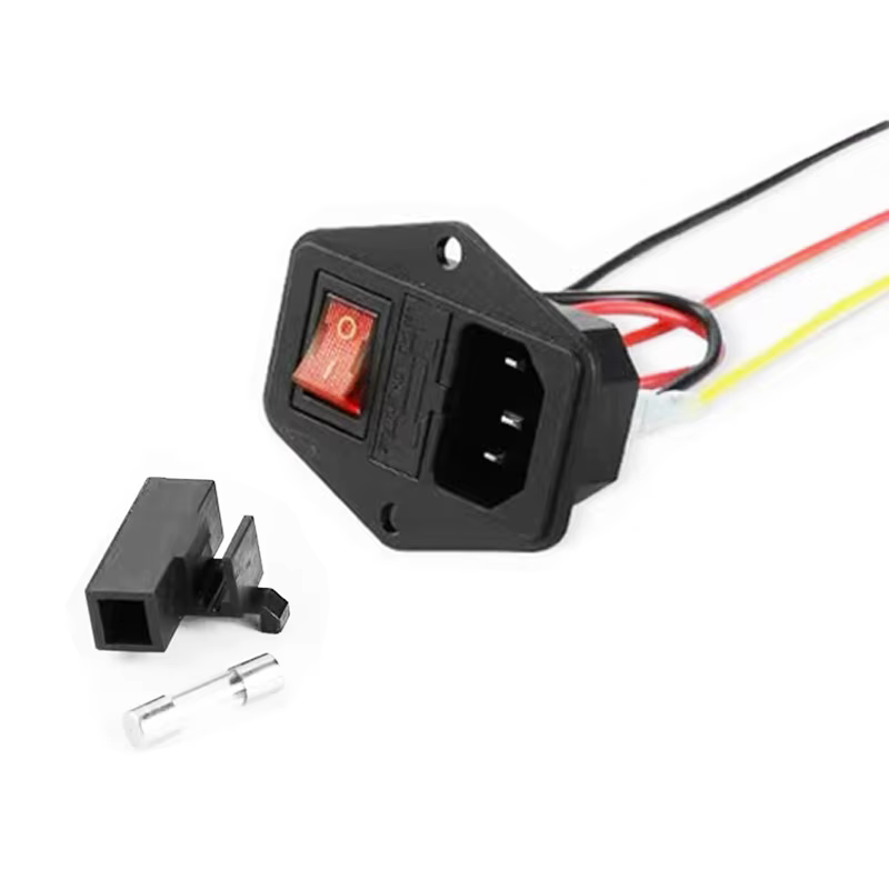 1 pièce Prise de panneau d'alimentation CA noire IEC320 C13 C14, Fiche de câblage réutilisable pour