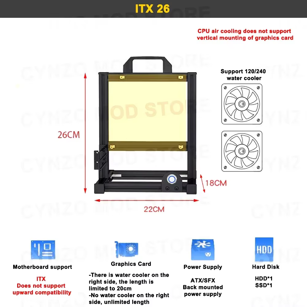 Modding-Boîtier PC ouvert EATX pour gamers, tour créative en aluminium pour ordinateur de bureau, IT