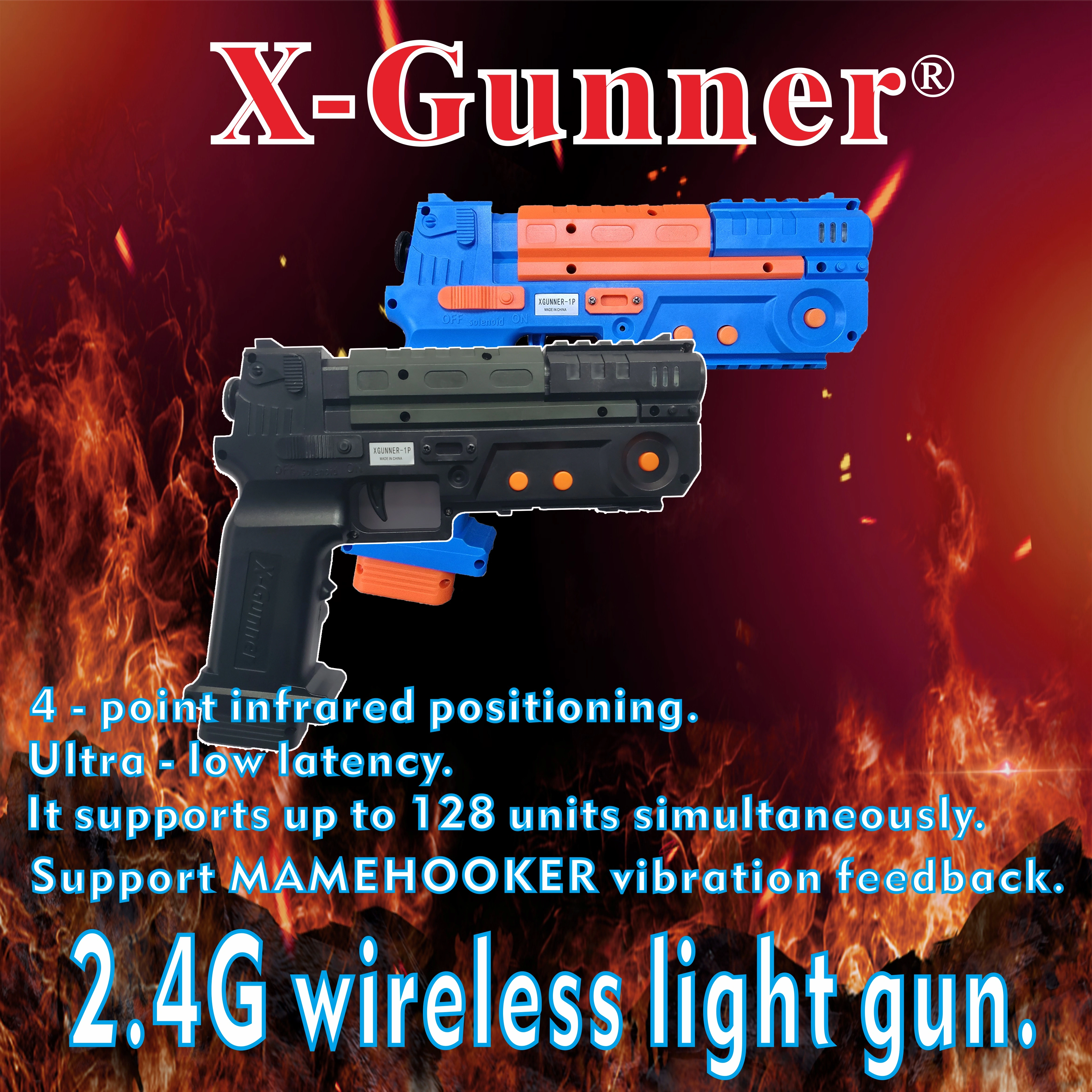 X-GUNNER XGUNNER 2.4G pistolet lumineux de jeu sans fil, pistolet lumineux sans fil, pistolet somato