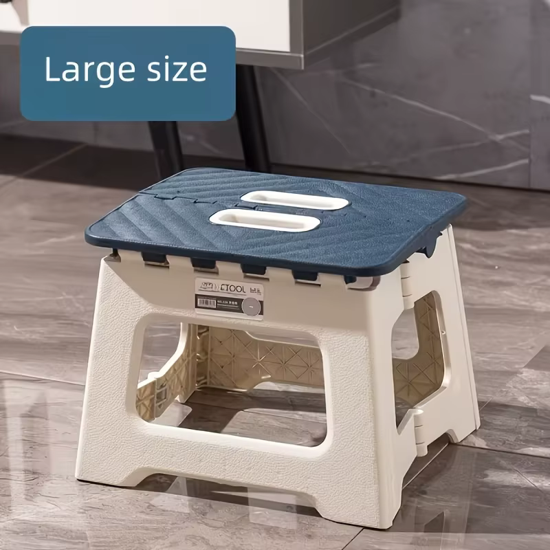 Tabouret pliant portable - Tabouret compact et léger, robuste, avec poignée antidérapante et de tran