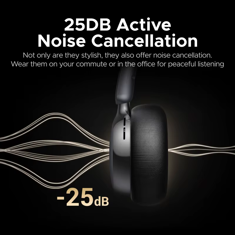 UGREEN Studio Plus 25dB ANC casque antibruit actif sans fil sur l'oreille écouteurs Bluetooth, Audio