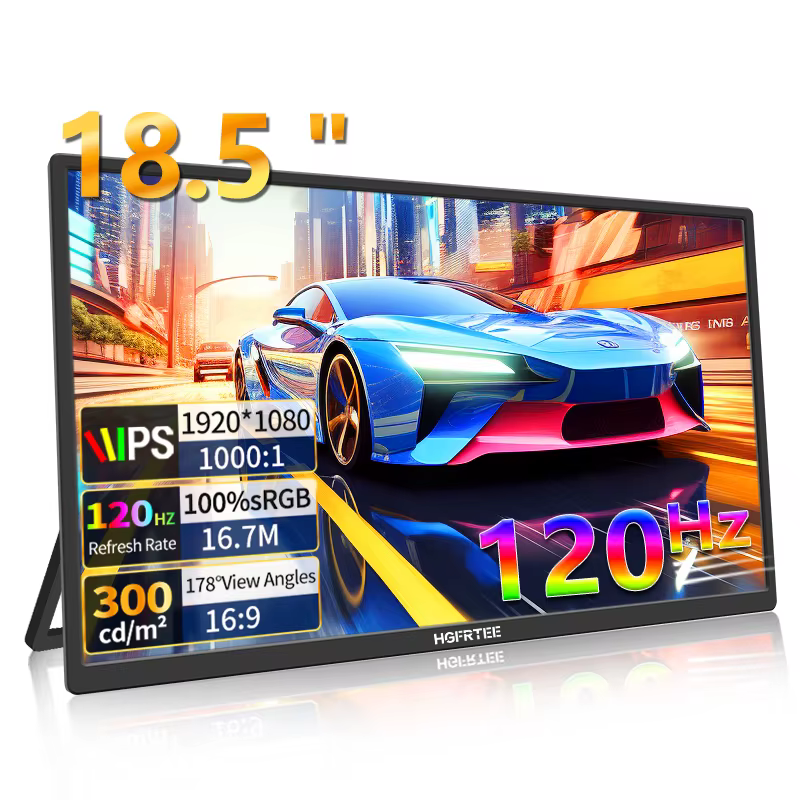 HGFRTEE moniteur de jeu Portable 18.5 pouces 1080P 16:09 120Hz 100% sRGB 300Cd/m2 écran de voyage po