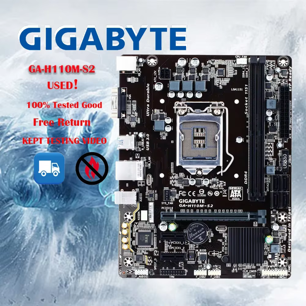 GIGABYTE GA-H110M-S2 carte mère H110 LGA 1151 i3 i5 i7 DDR4 32G