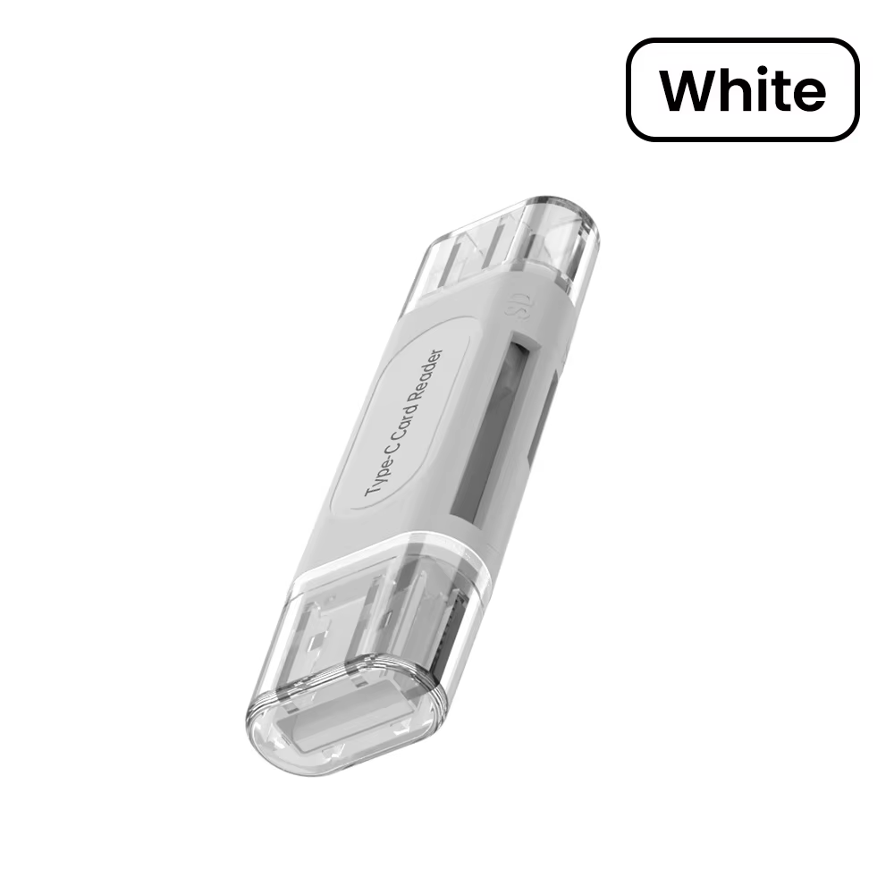 Lecteur de carte USB TYPE-C multifonction 4 en 1, stockage externe, extensible noir pour clé mémoire