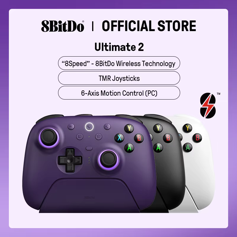 Contrôleur de jeu sans fil 8BitDo Ultimate 2 pour PC et Android avec manettes TMR, déclencheurs comm