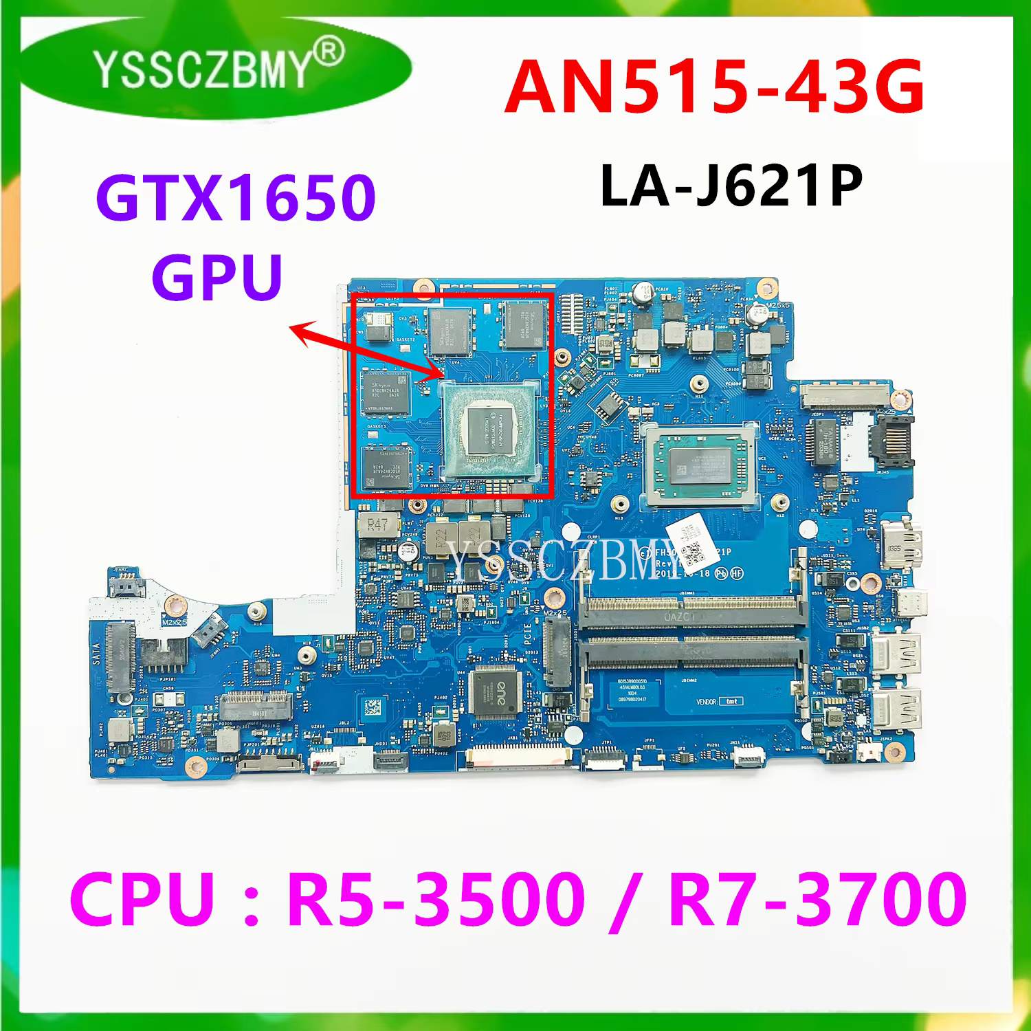 FH50Q LA-J621P carte mère pour ACER Nitro 5 AN515-34 AN515-43 carte mère d'ordinateur portable avec 
