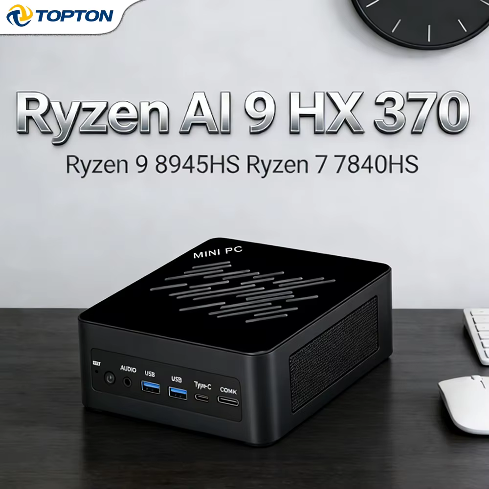 Mini PC de jeu AI 9 HX 370/470 AMD Ryzen 9 6900HX/R7 8845HS, 2x2.5G LAN, 2xPCIe4.0, 2xDDR5, Win11 Pr