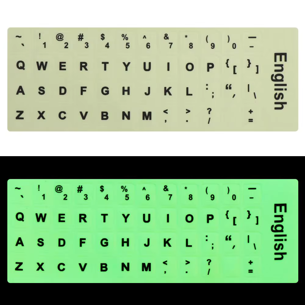 Autocollants pour clavier avec lettres anglaises, plusieurs langues, anglais, espagnol, russe, Film