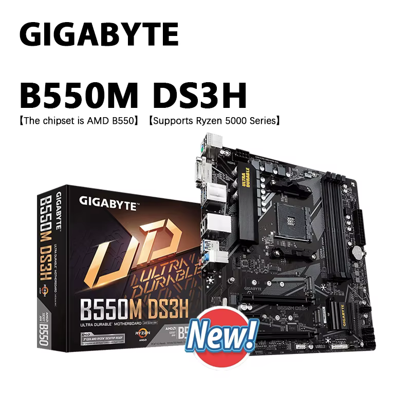 GIGABYTE Nouveau B550M DS3H Micro-ATX AMD B550 DDR4 4733(OC. ) Carte mère AM4 à double canal MHz M.2