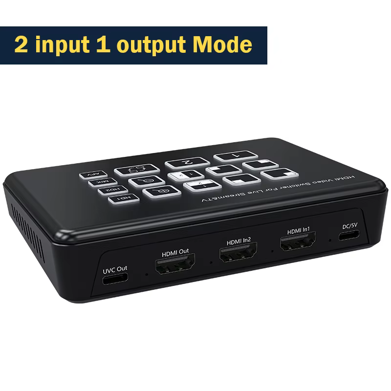 Commutateur vidéo double HDMI pour Streaming en direct, caméra de diffusion en direct 2 canaux, méla