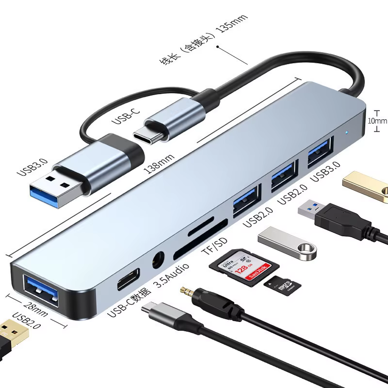 Hub USB C, séparateur de type C, station d'accueil Thunderbolt 3, adaptateur pour ordinateur portabl