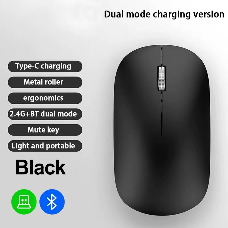 Souris sans fil Bluetooth Lenovo 2.4G, double mode, charge Type-C, silencieuse, ergonomique, portabl