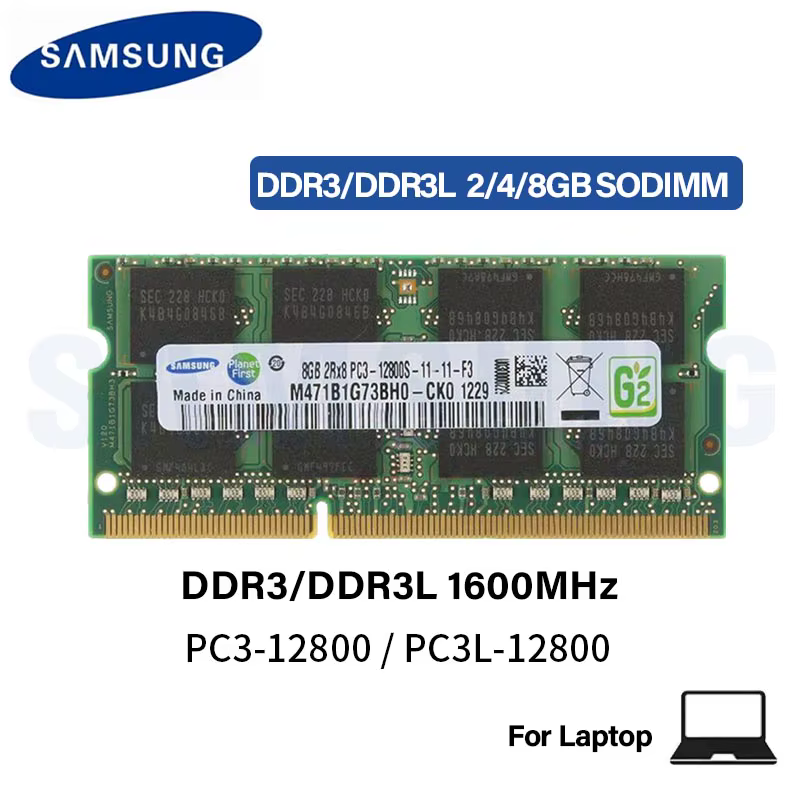Samsung ordinateur portable Ram DDR3L DDR3 2GB 4GB 8GB 1600Mhz SO-DIMM PC3-12800 PC3L-12800 ordinate