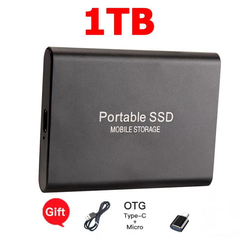 Disque SSD portable 1 To 4 To 16 To, disque dur externe haute vitesse Type-C USB 3.1 pour PC, Mac, o
