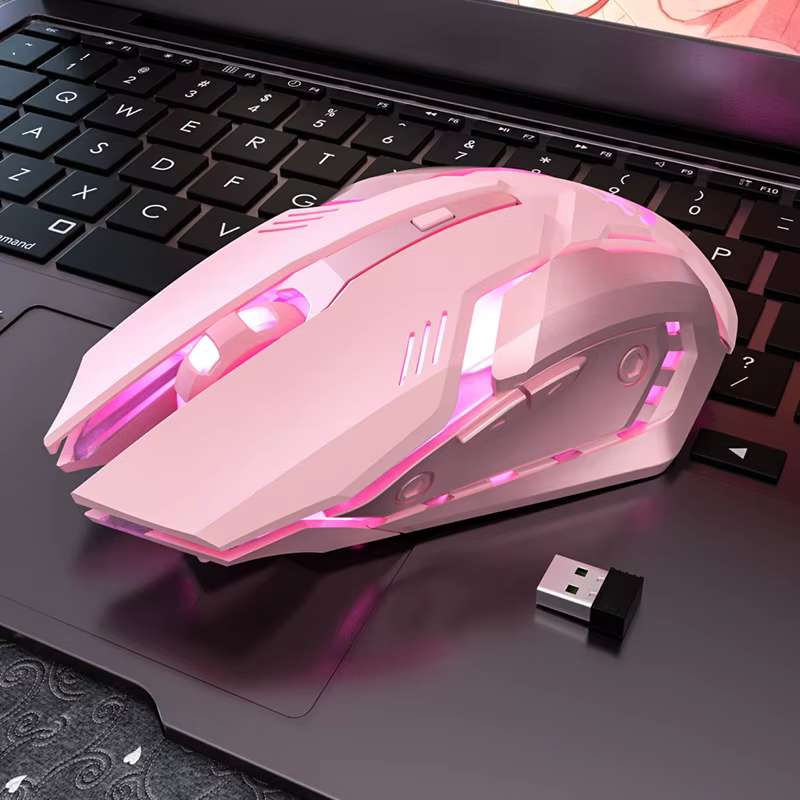 Souris muette de jeu mignon RGB Gamer 6 boutons souris optique souris d'ordinateur de bureau pour or