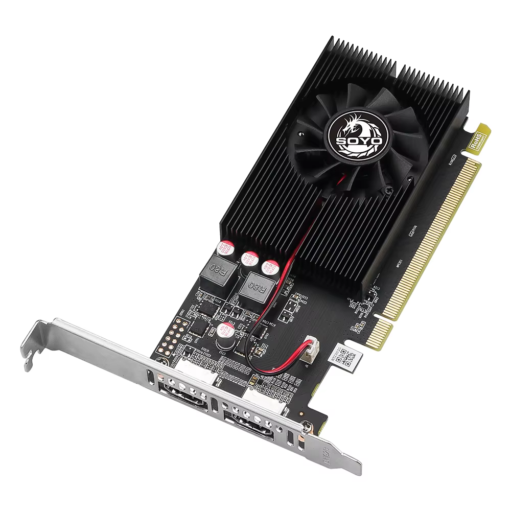 SOYO AMD R5 230 2GB GDDR3 carte graphique HDMIx2 64 bits pour ordinateur PC, carte de jeu à profil b