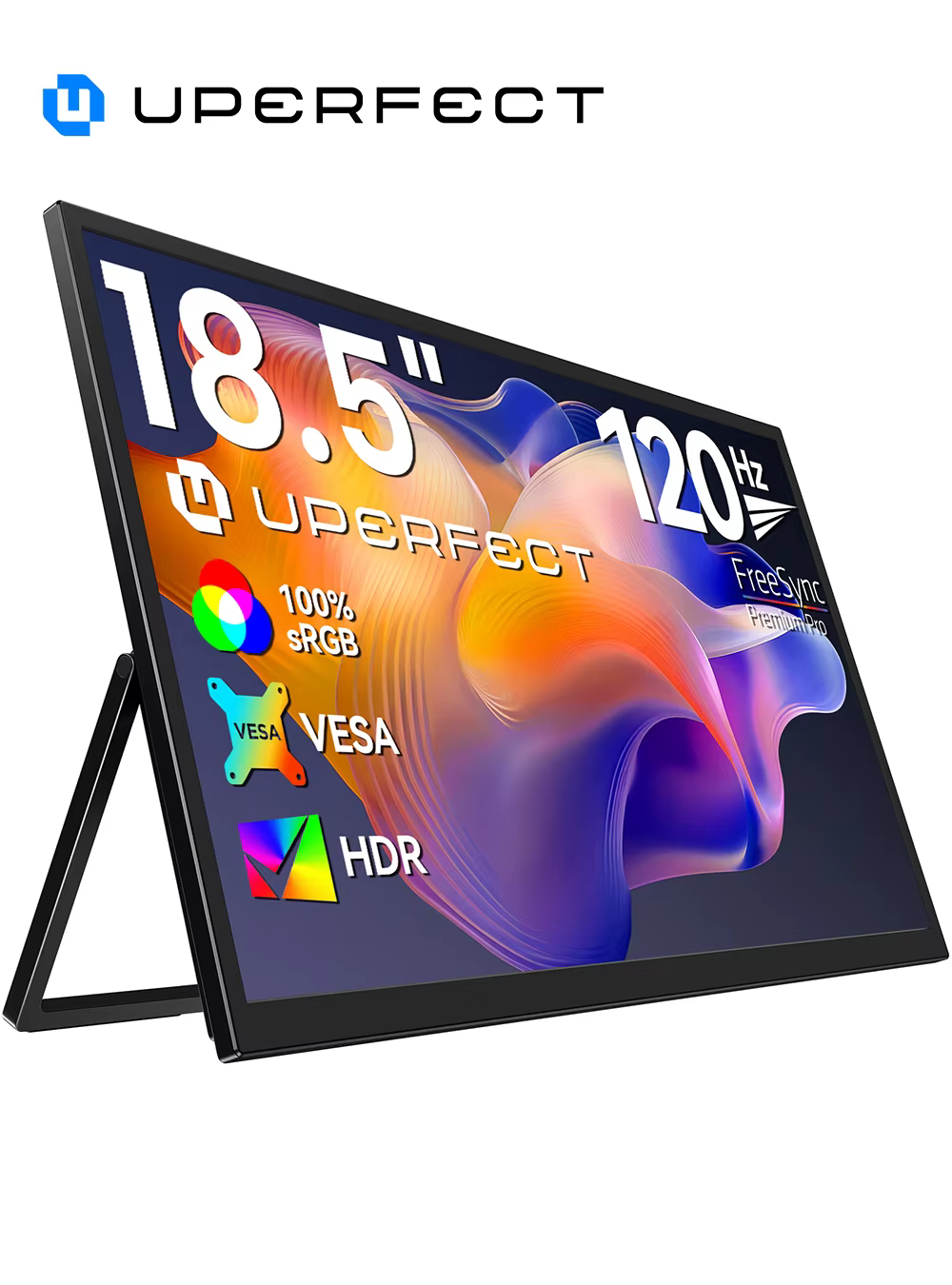 UPERFECT-Écran de jeu portable, 18.5 pouces, 120Hz, 1080P, 16:9, 100% SRGB, 300CD/m², pour ordinateu