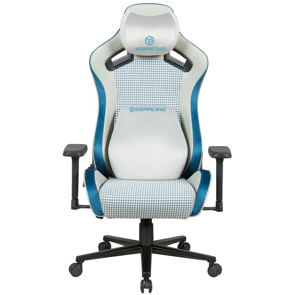 Fauteuil de jeu E-Sports en cuir et velours blanc, avec accoudoirs 4D réglables de haute qualité, po