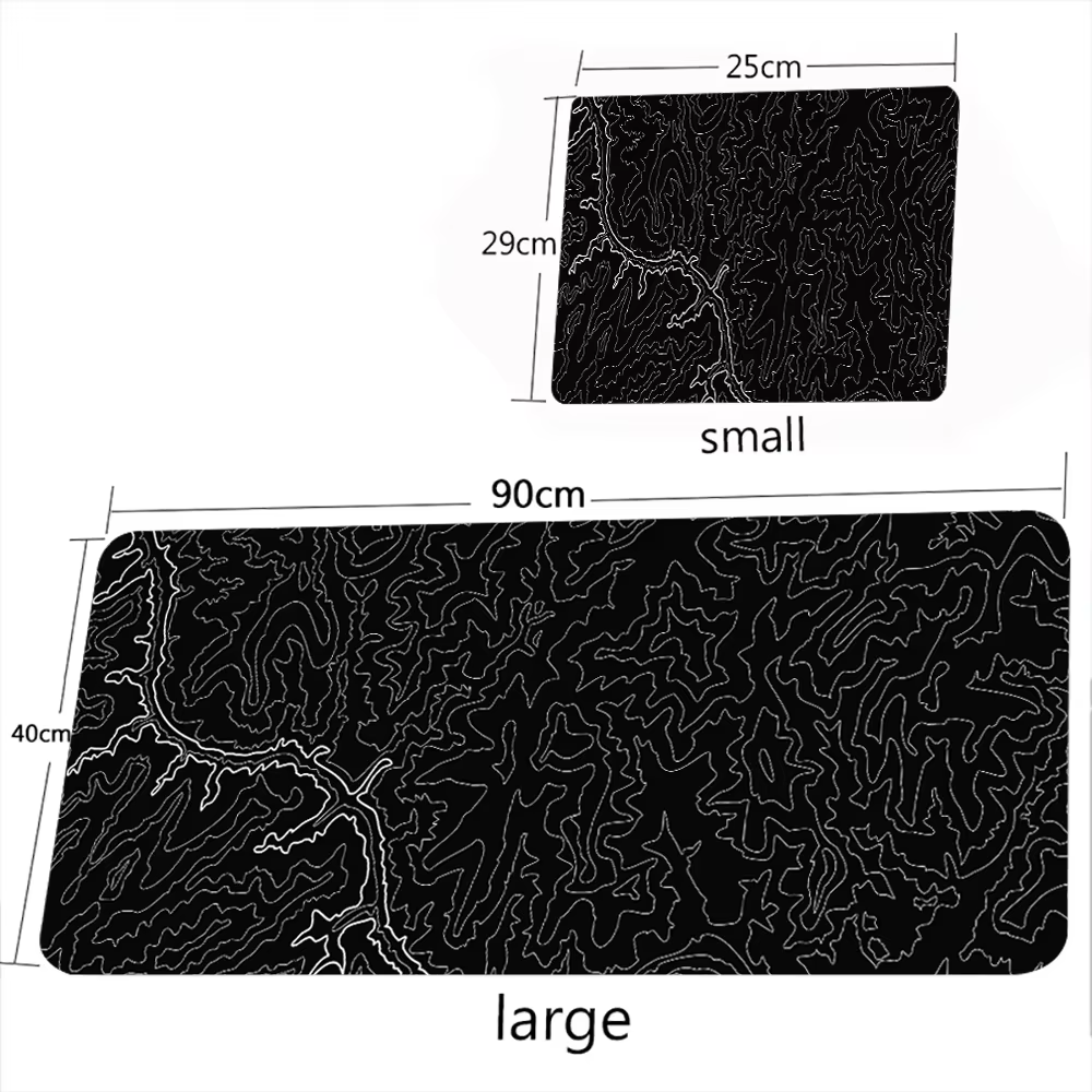 Tapis de bureau pour ordinateur de jeu, ligne abstraite, accessoires de bureau en caoutchouc, grand 