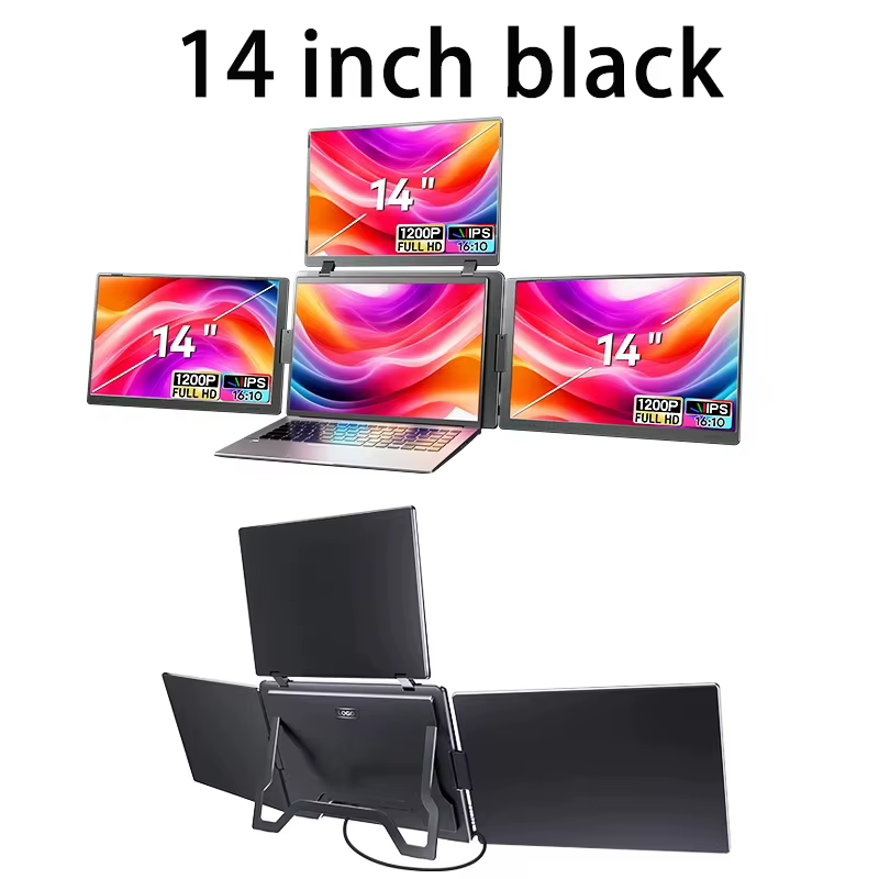 Moniteur LCD à Triple écran pour ordinateur Portable, affichage FHD, moniteur secondaire pour ordina