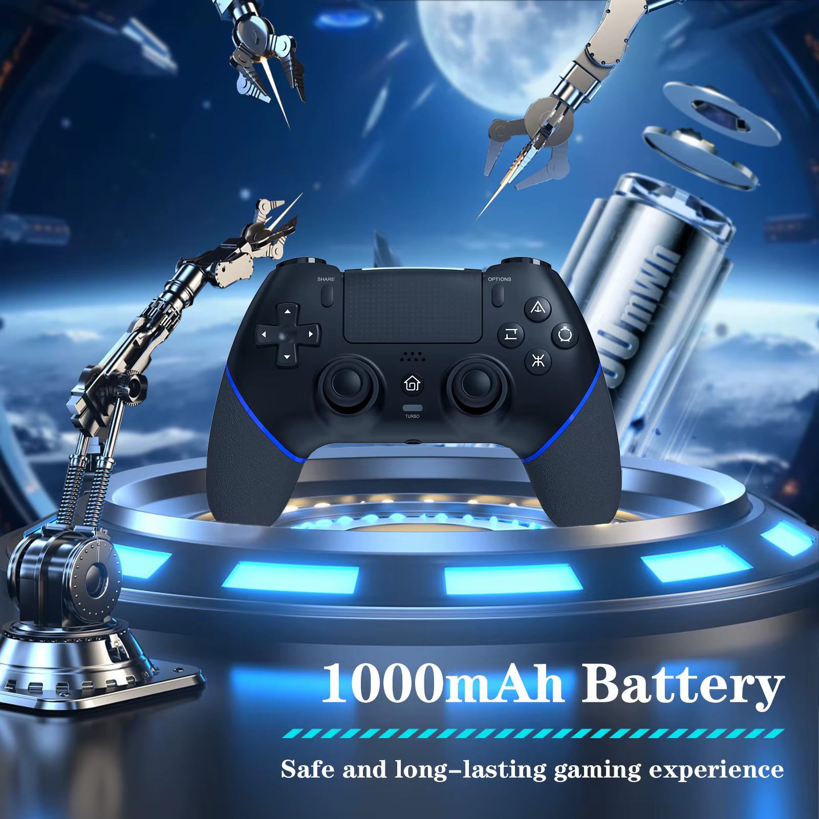 Pour PS4 manette de jeu sans fil contrôleur effet Hall Joystick fonction Turbo pour PS4 mince Pro Bl