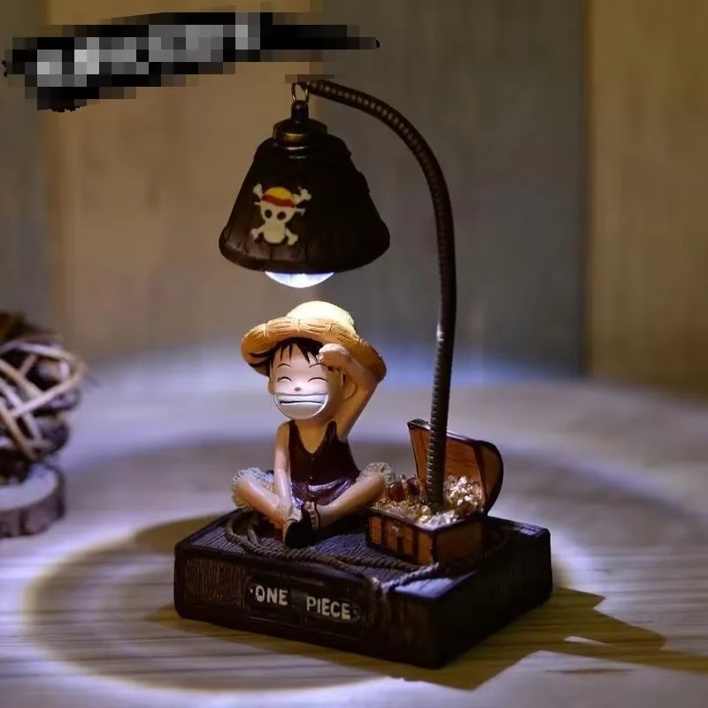 Une pièce Luffy dessin animé créatif bureau petits ornements cadeau d'anniversaire veilleuse décorat