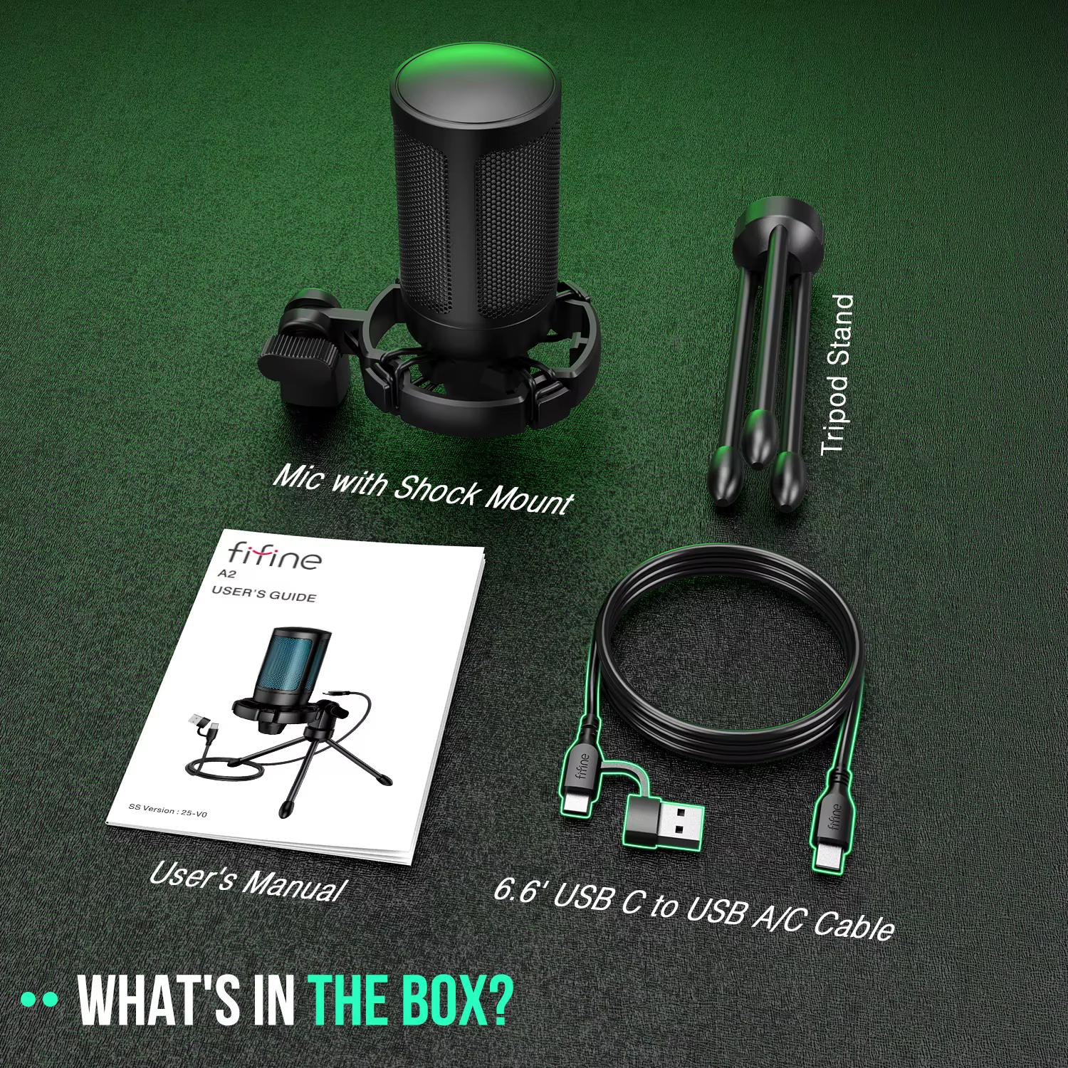 AmpliGame par FIFINE RGB USB Microphone de jeu avec sourdine tactile, micro à condensateur avec trép
