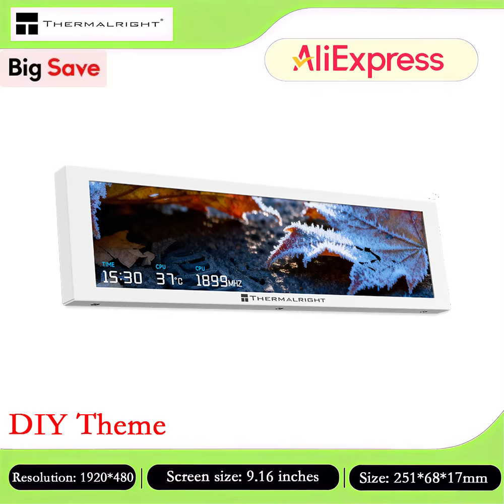 Thermalright TROFEO VISION LCD Écran LCD couleur IPS, 9,16 pouces, configuration DIY, résolution 192