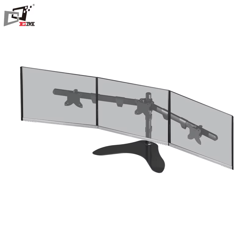Support triple moniteur de studio réglable à 150 degrés pour écrans de 30 pouces, support de bureau 
