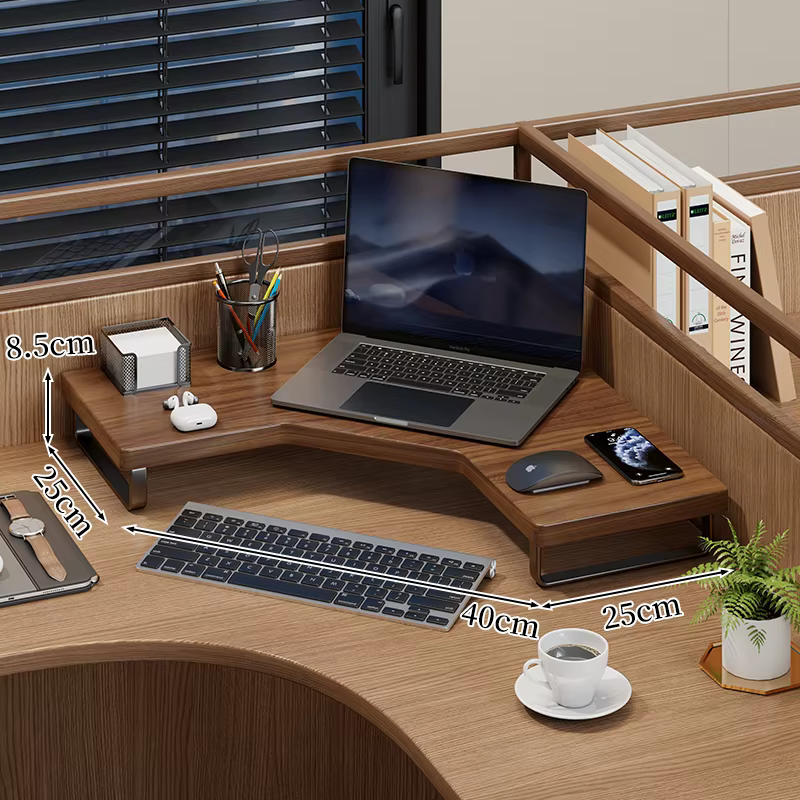 Support d'angle en bois pour ordinateur portable, support d'ordinateur de bureau à domicile, organis