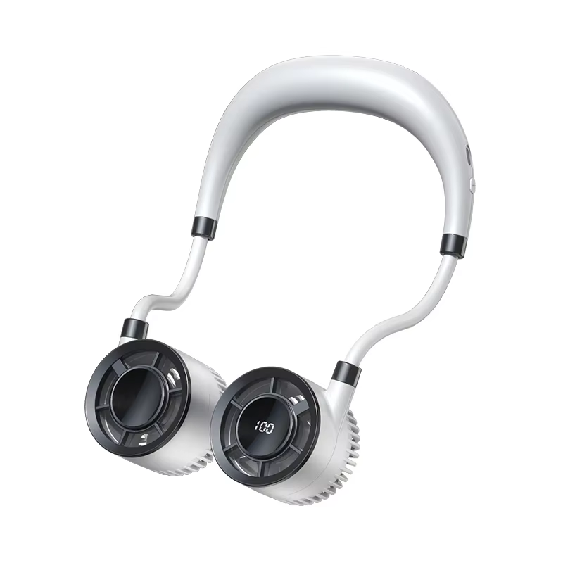 Ventilateur de cou portable Lenovo 100 vitesses, sans pales, avec écran LED, rechargeable par USB, p
