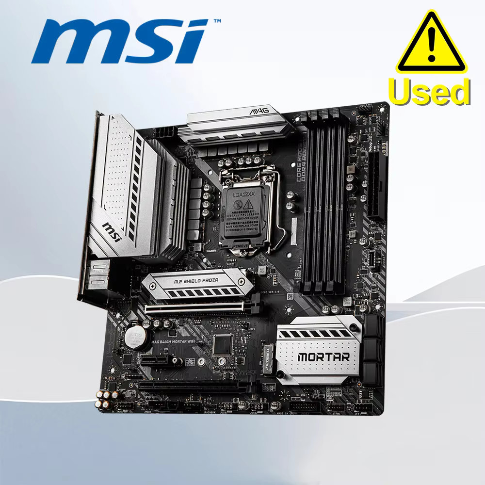 Carte mère MSI MAG B460M MORTAR WIFI LGA 1200 2×PCI-E X16 128GB PCI-E 3.0 1×Display Port 4×DDR4 1×HD
