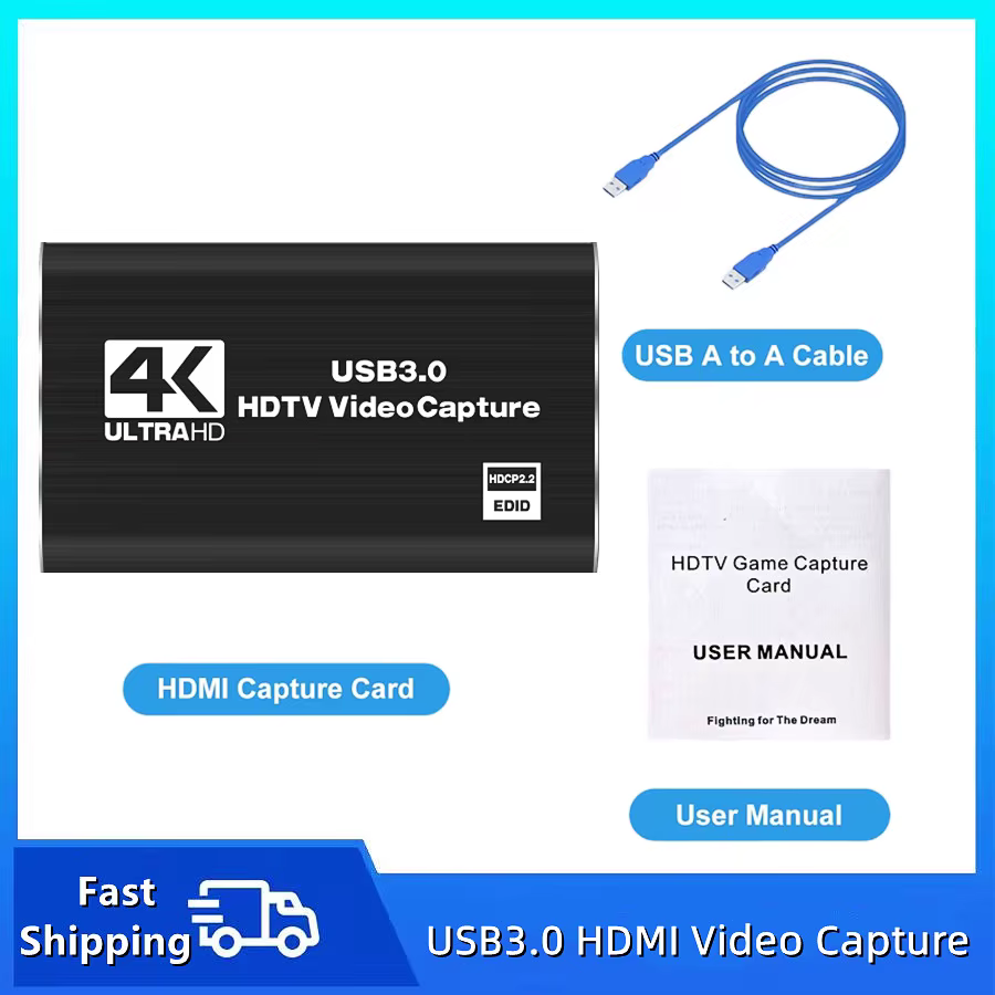 TABLLYUGE 4K USB 3.0 HDTV carte d'acquisition vidéo compatible HDMI enregistreur vidéo Grabber pour