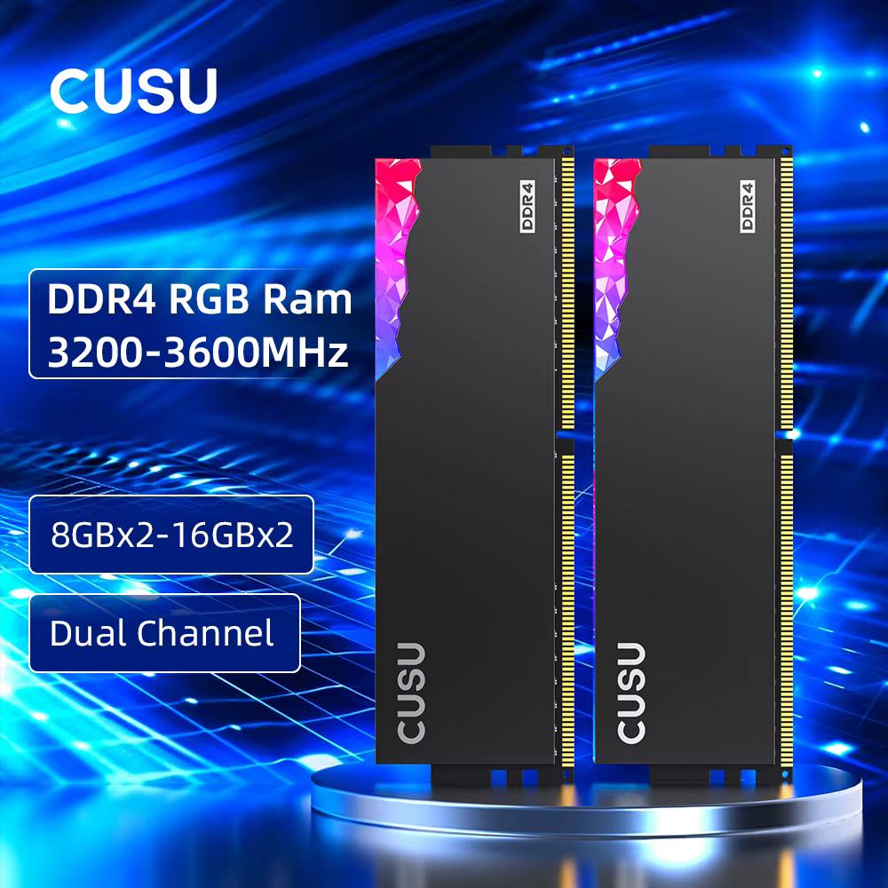 Mémoire RAM DDR4 CUSU 16 Go 3200 MHz RGB DDR4 8 Go 288 broches UDIMM Mémoire RAM double canal pour o