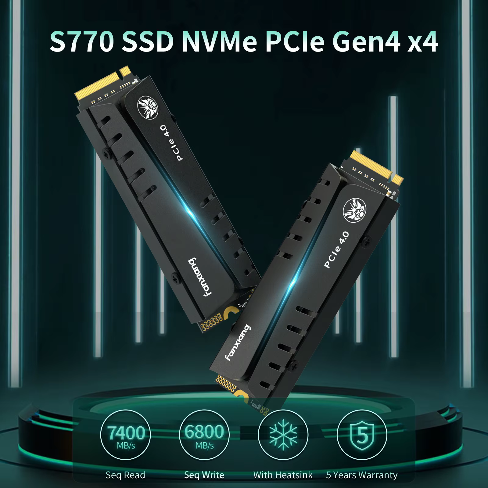 Fanxiang S660/S770/S880 SSD NVMe M2 PCIe4.0x4 1TB 2TB 4TB Disque SSD interne pour PlayStation5/PS5 O