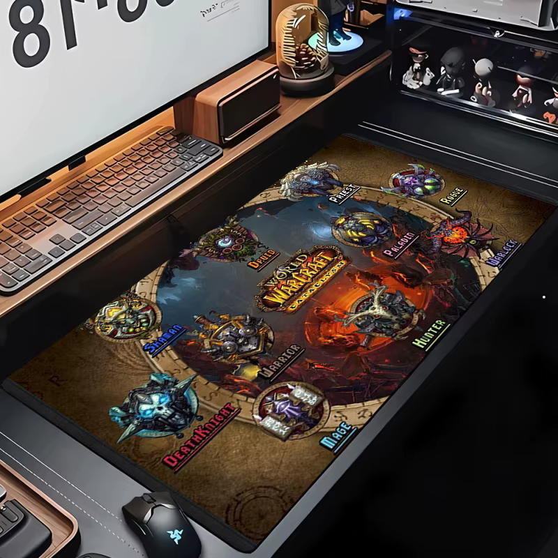 Tapis de souris de jeu média personnalisé, accessoires informatiques, W-World of Warcraft, polymères