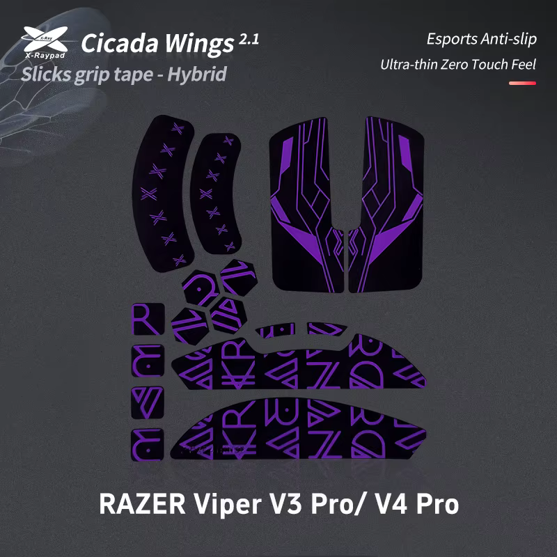 Poignées X-Raypad Cicada Wings V2 Slicks pour Viper V3 PRO et Viper V4 PRO