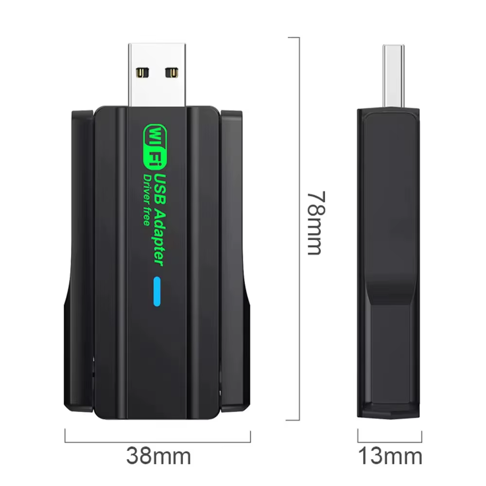 Carte réseau sans fil WiFi 5 1300M double bande 2.4G&5GHz USB 3.0 adaptateur WiFi haute vitesse sans
