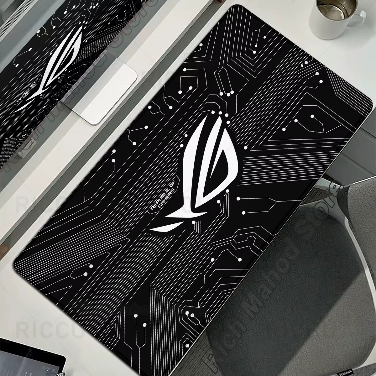 Tapis de souris ASUS Xxl Republic of Gamers ROG, grand tapis de jeu, tapis de bureau en caoutchouc a
