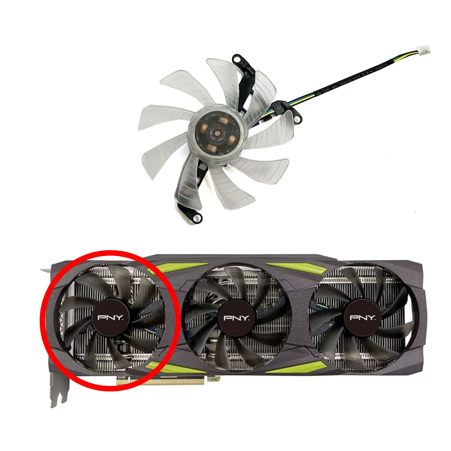 Pour carte graphique PNY Geforce RTX3070TI 3080 3080TI 3090XLR8 Rebellion EPIC-X RGB, ventilateur LE