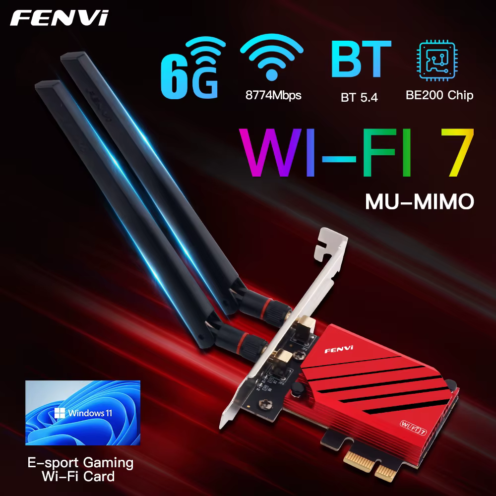 Carte adaptateur WiFi sans fil WiFi 7 BE200 PRO Pcie, Bluetooth 5.4 tri-bande pour Intel BE200NGW Wi