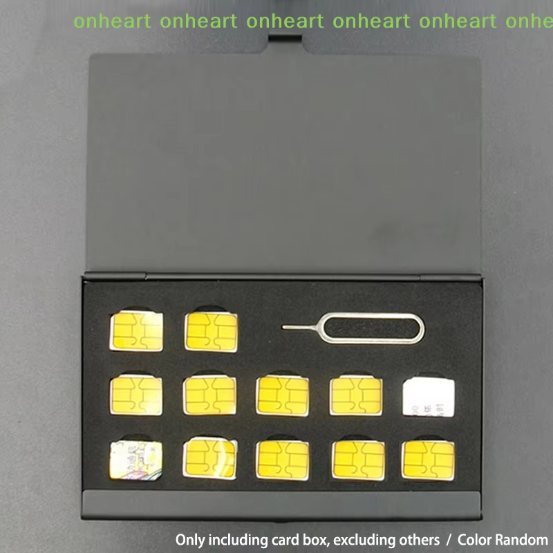 Boîtier de rangement portable en aluminium pour cartes SIM et cartes mémoire Nano, avec 12 emplaceme